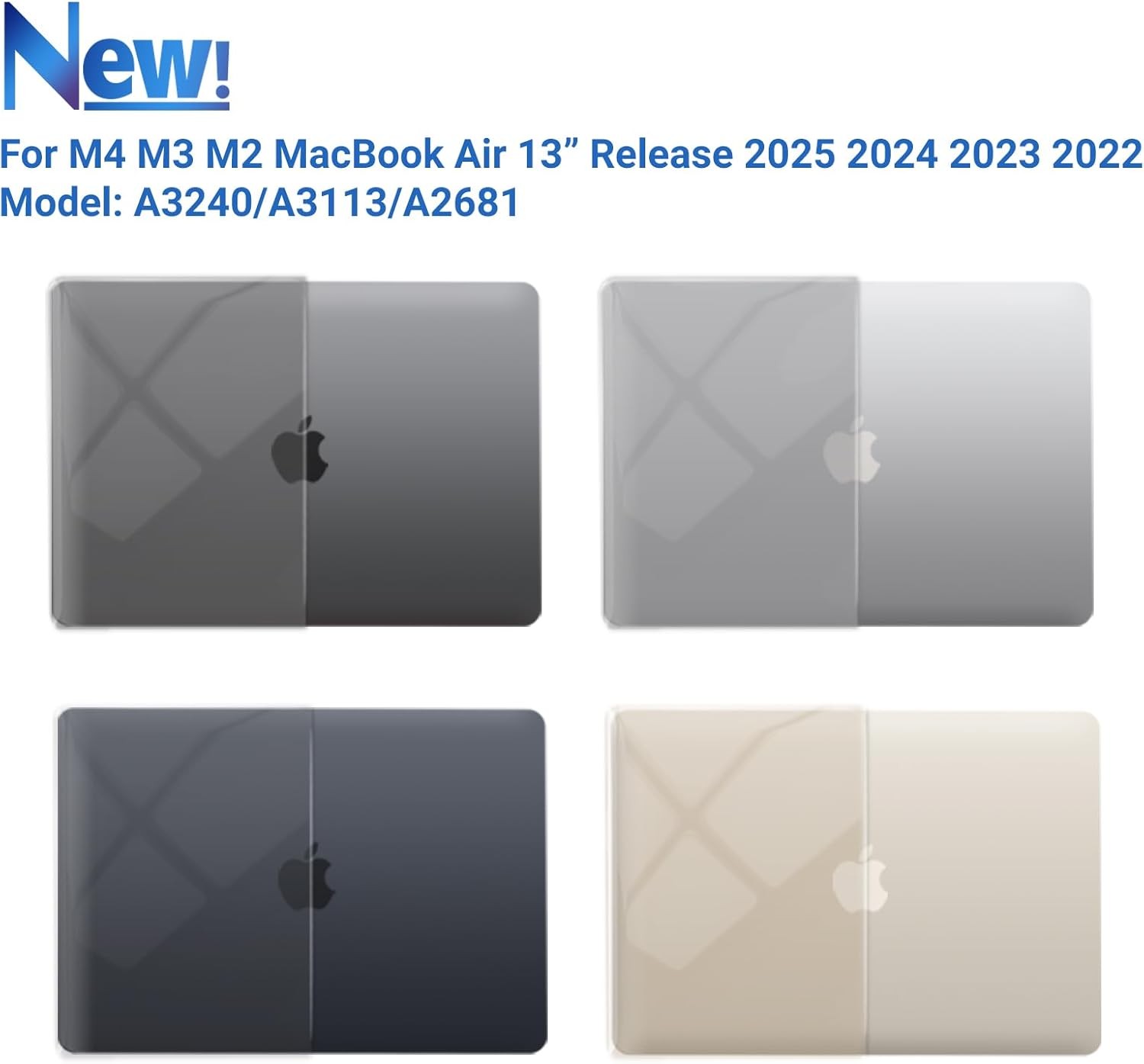 2025 2024 2023 2022 MacBook Air 13 inch Case Hardshell & Keyboard Cover & Screen