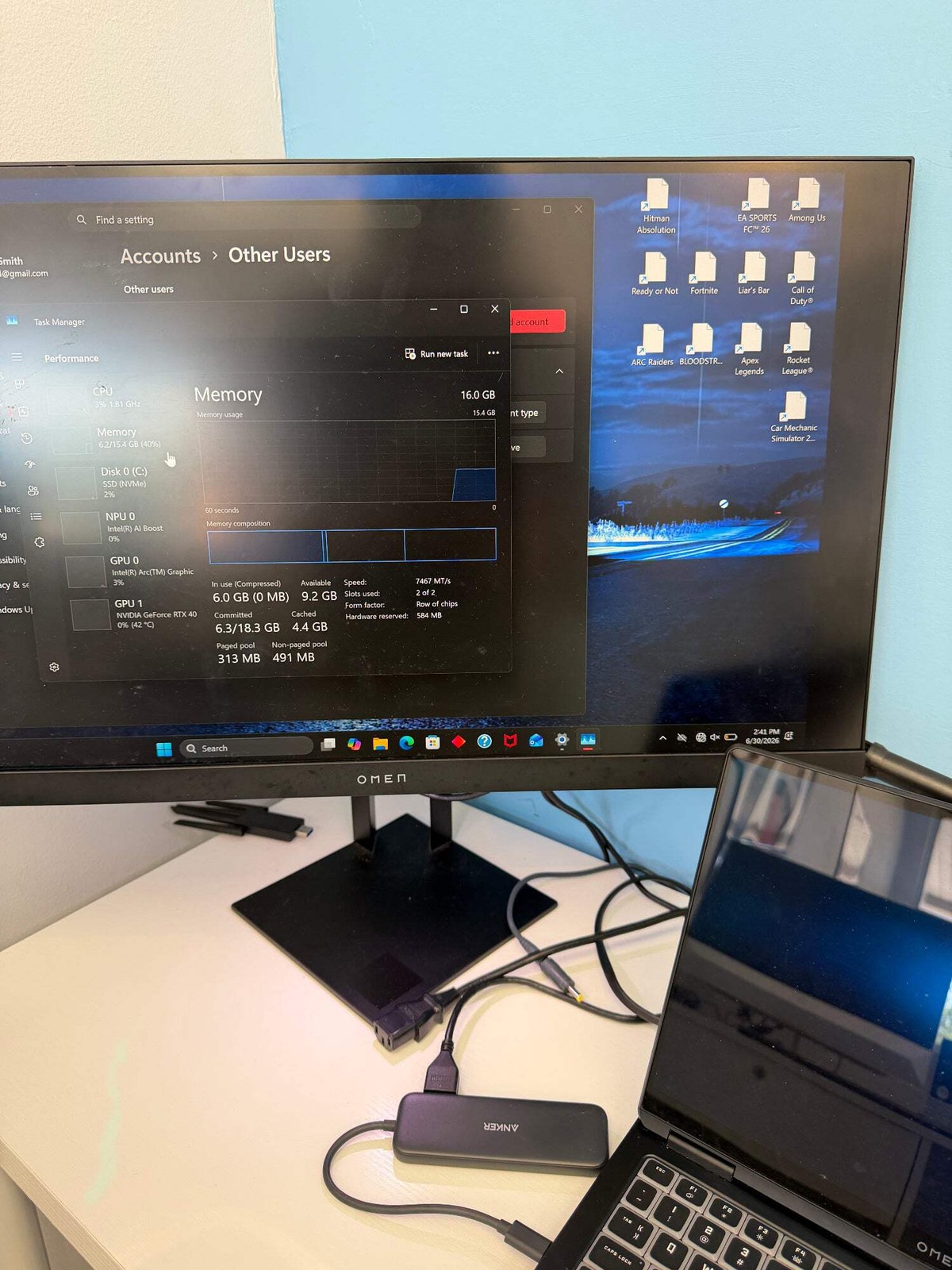 HP Omen Transcend 14 Ultra 7 155U 1TB 16GB RAM RTX 4060 Black – Bad Display