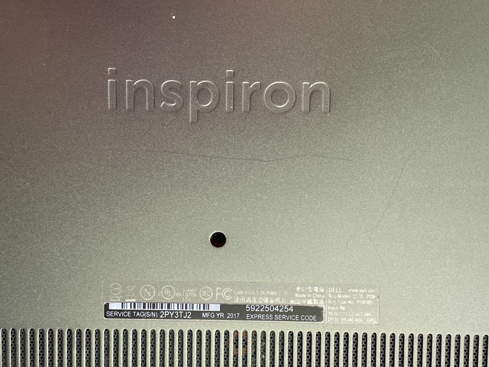 Dell Inspiron 7573 2-in-1 Touch i7-8550U 8GB DDR4 No SSD/OS Missing USB -PARTS