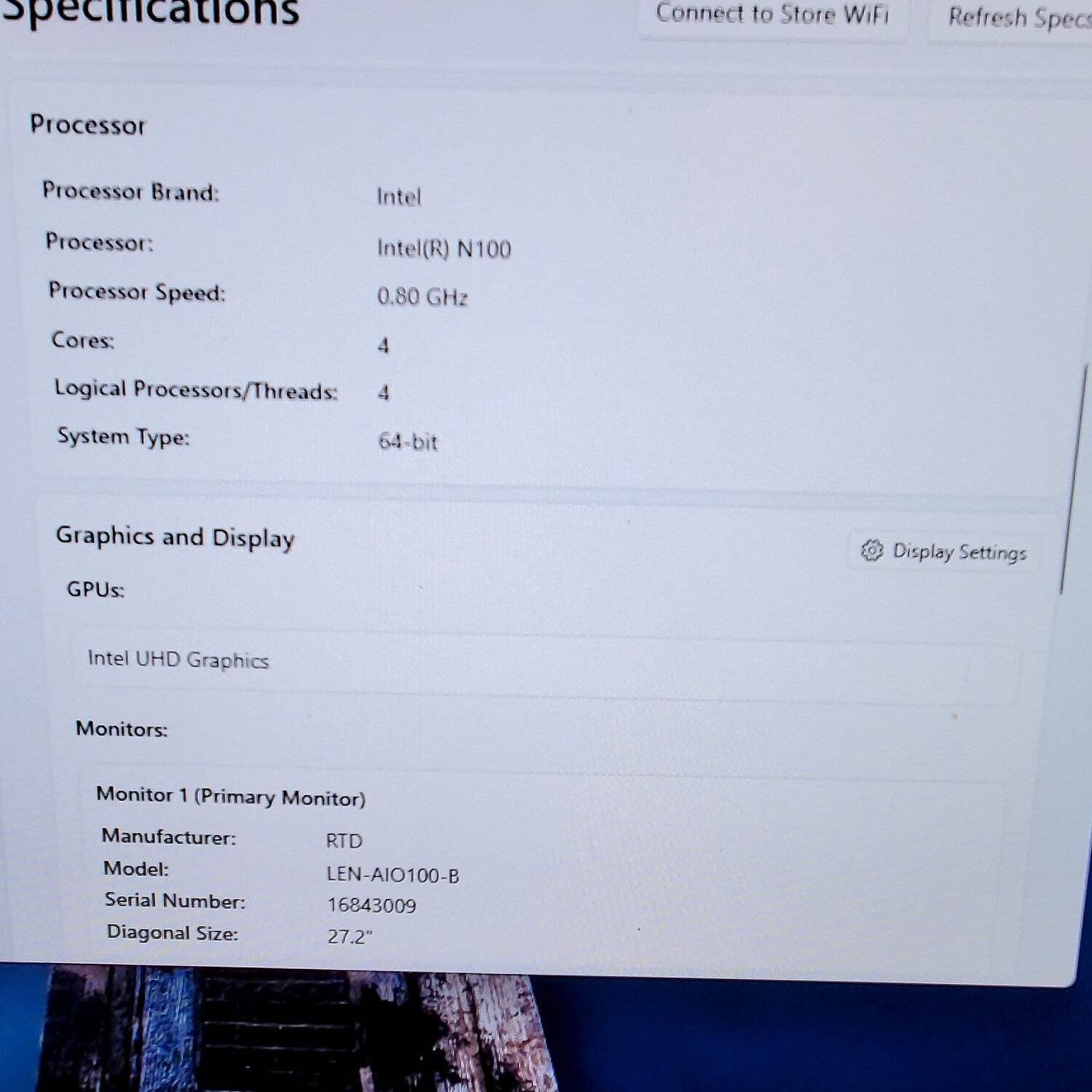 Lenovo A100 N100 0.80 GHz 8GB RAM 256GB SSD