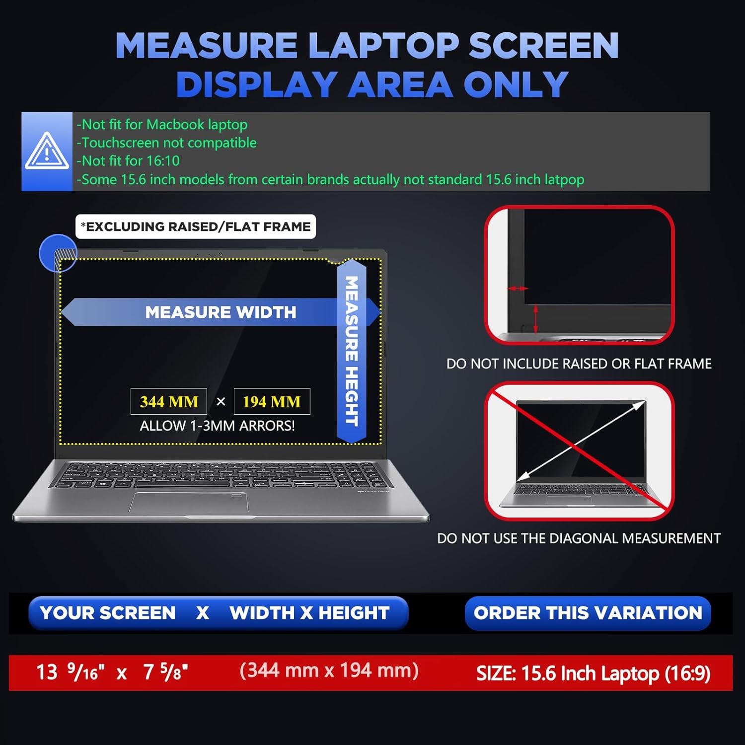 15.6″ Privacy Filter Screen Protector for 15.6 inch Widescreen Notebook Laptop