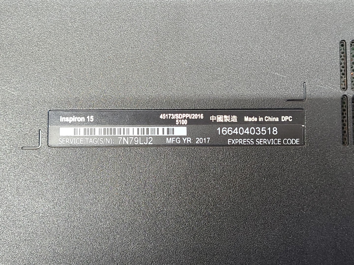 Dell Inspiron 15-3567, Intel Core i3-7100U @ 2.4GHz, 6GB RAM, 1TB HDD, W10P