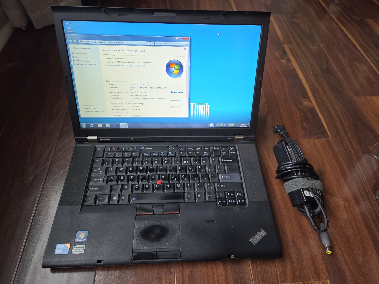Lenovo ThinkPad T510 15″ Intel i5-M560 2.6GHz 4 GB RAM 500 GB HD Windows 7 Prem