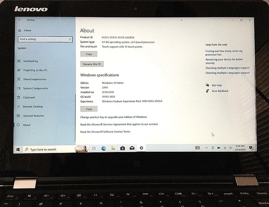 LENOVO YOGA 700-11isk 2in1, Silver , 256 GB SSD , 8GB Ram, Dual-Core m5-6Y54 CPU