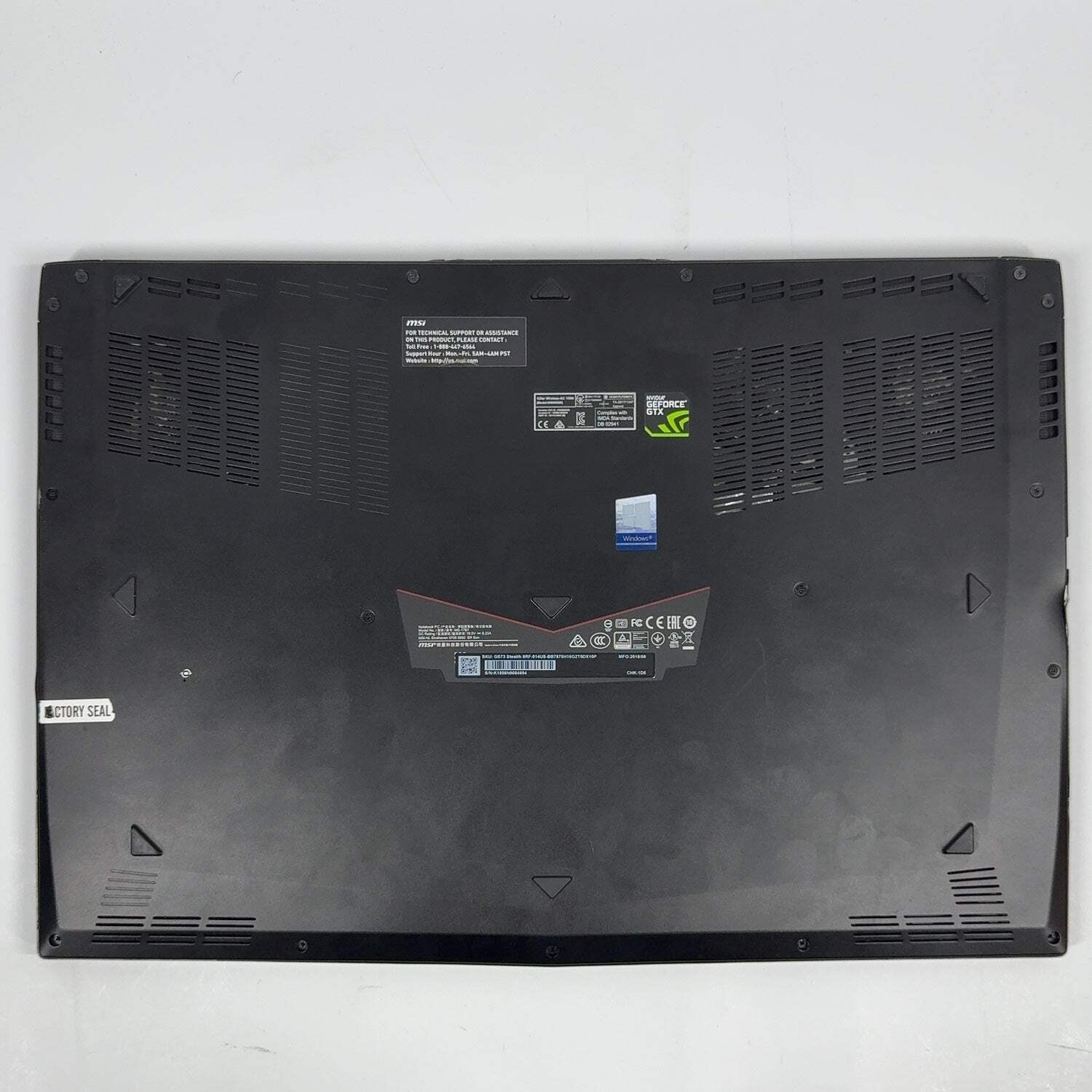 MSI Stealth GS73 17.3″ i7-8750H 16GB RAM 2TB HDD GeForce GTX 1070 Max-Q READ