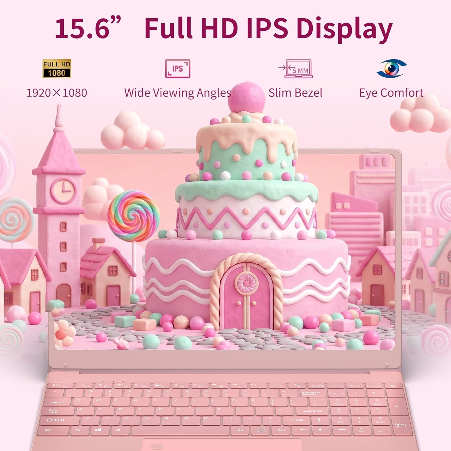 15.6″ Rose Gold Laptop, 16GB RAM 256GB SSD, Intel N5095 *NEW*