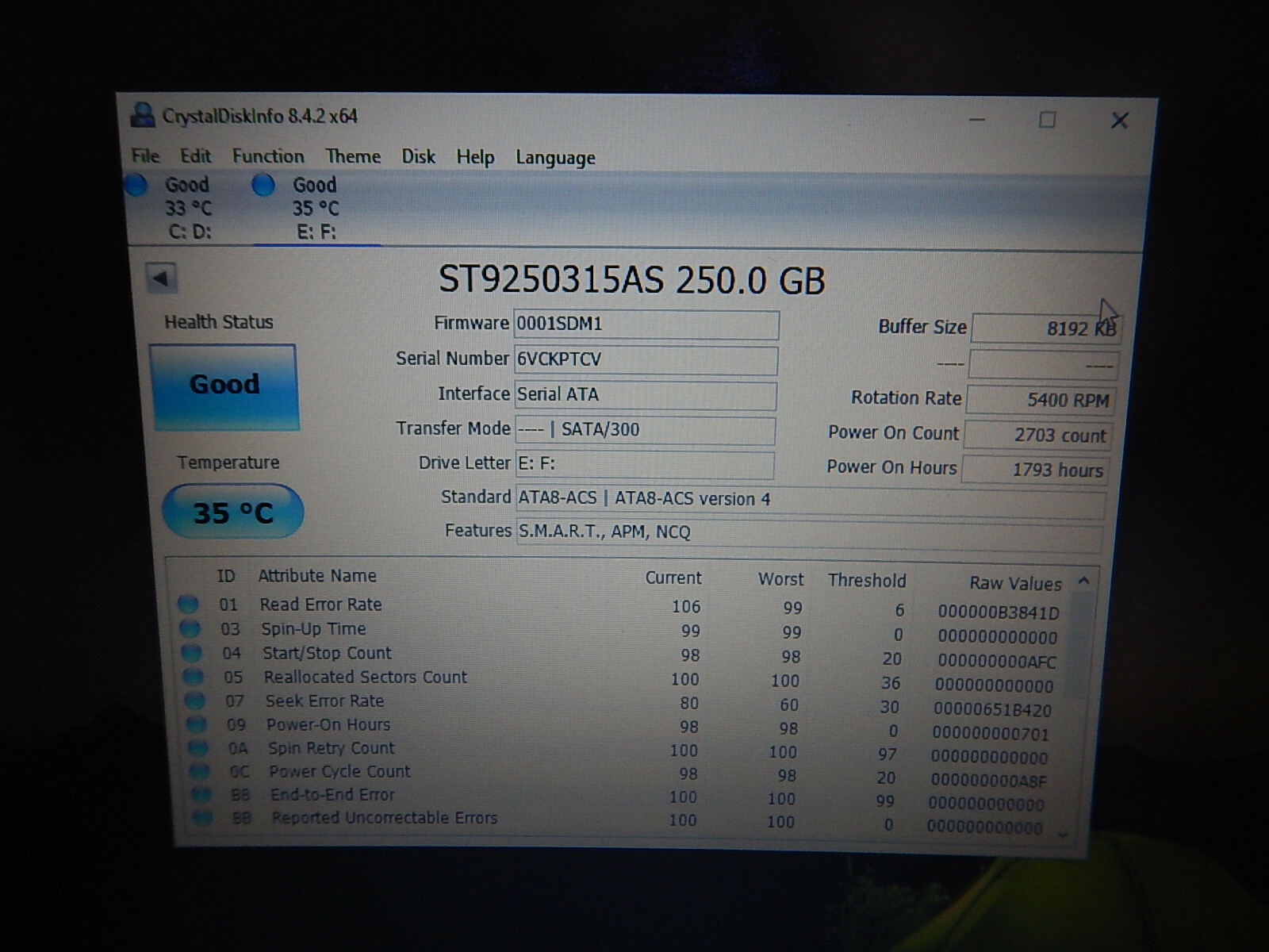 Dell Latitude E6410 M540 w/W10H(240GBSSD) switches to W7P (inDriveBay250GBSATA)