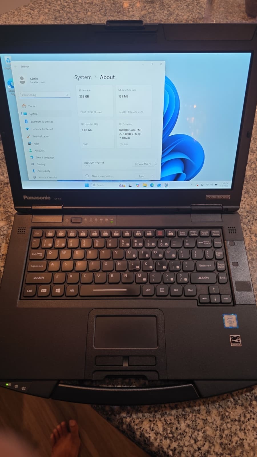 Panasonic Toughbook CF-54 MK2 i5-6300U 8GB 256GB SSD Win11 Pro TOUCH