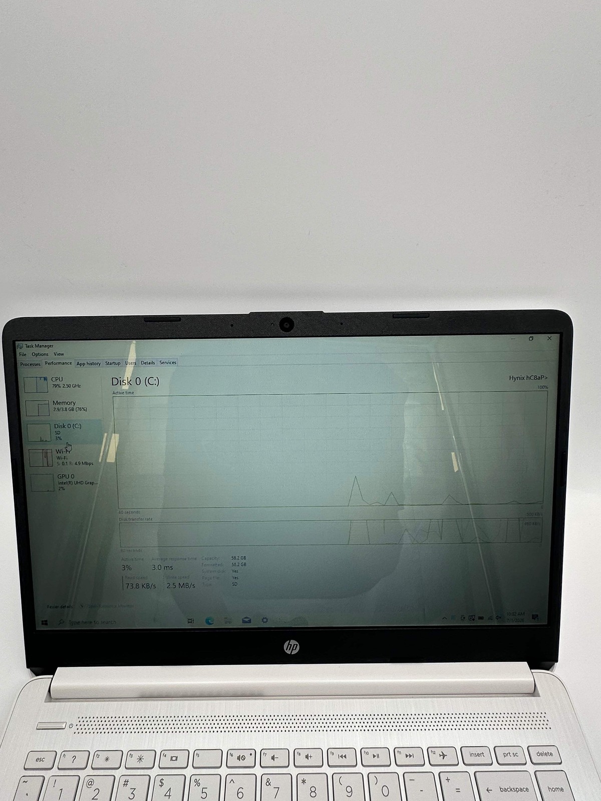 HP 14-dq0052dx 14-inch Laptop Intel Celeron 4GB 64GB White Used B