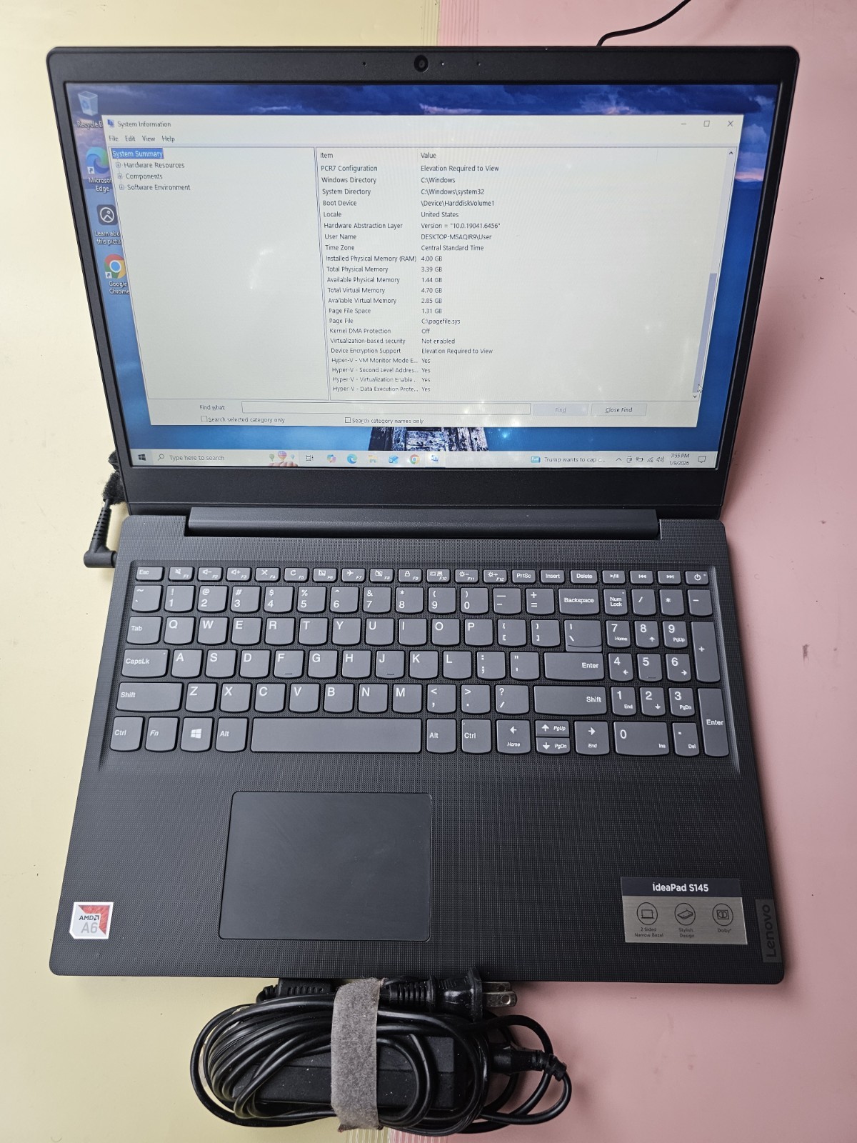 Lenovo IDEAPAD S145 AMD A6-9225 RADEON R4 500GB HDD 4GB RAM WEBCAM