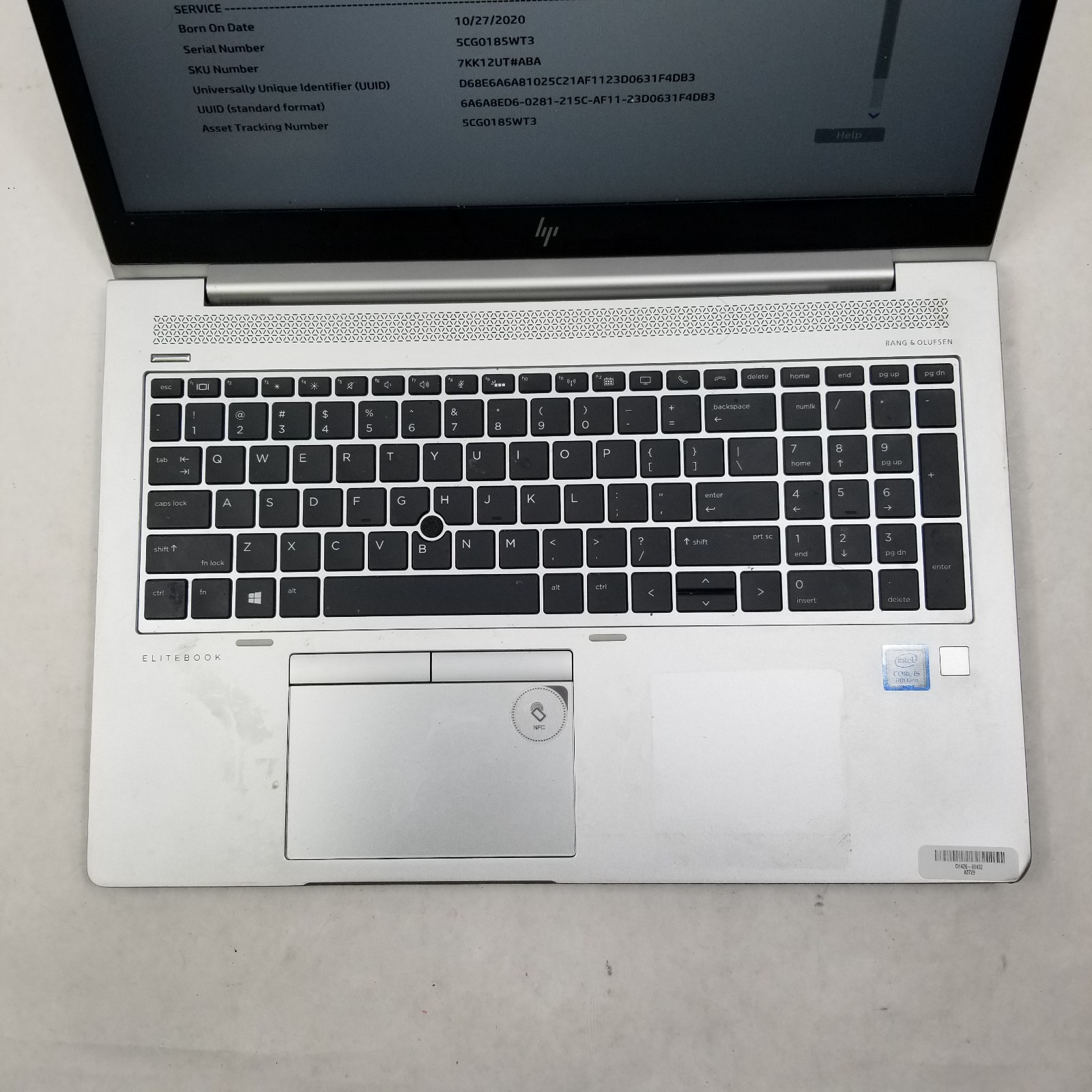 HP EliteBook 850 G6 15.6″ Intel Core i5-8265U 1.60GHz 8GB RAM No SSD *Read*