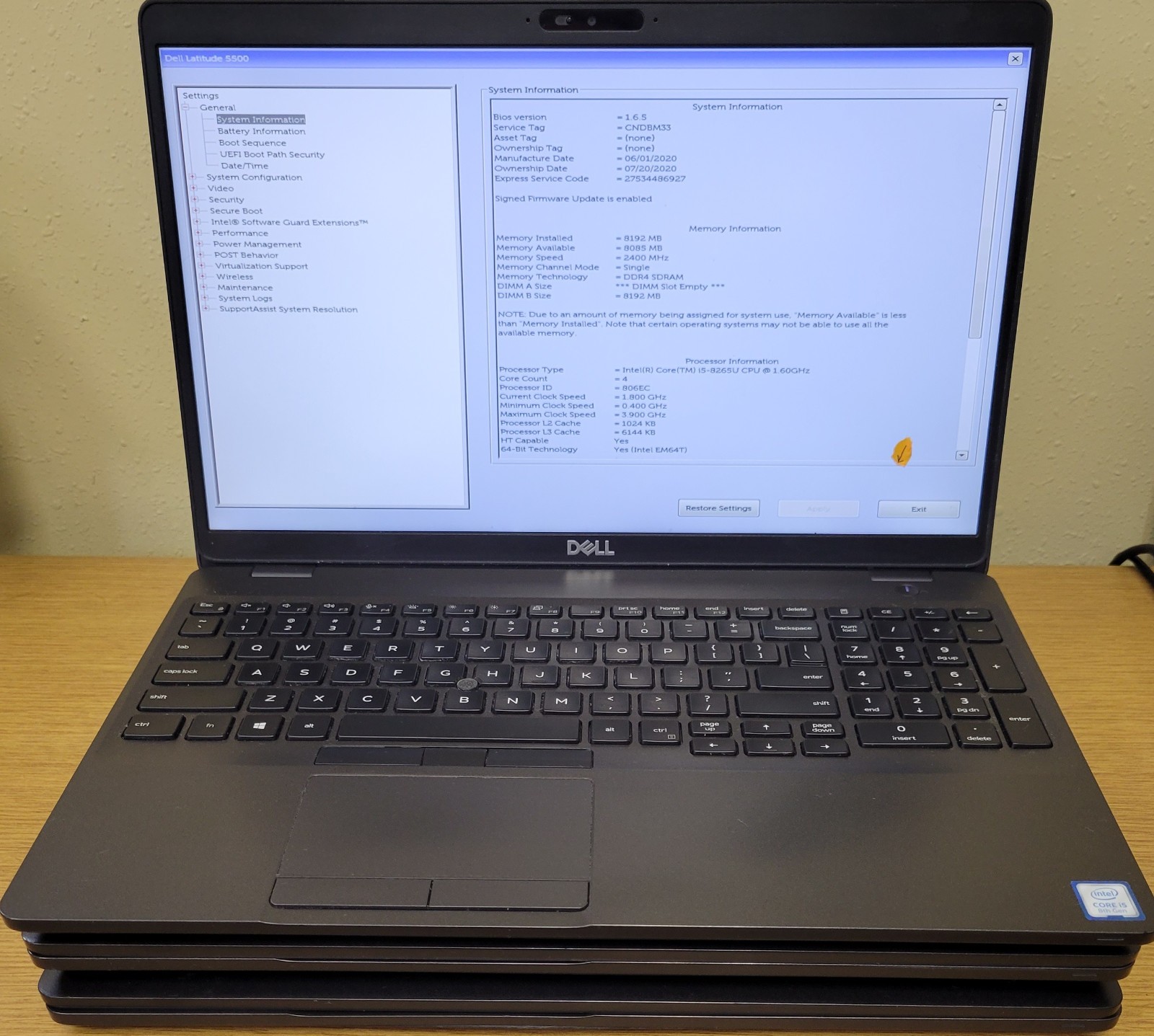 (Lot of 3)Dell Latitude 5500 i5-8th Gen 1.60GHz 8GB No OS/SSD/HDD