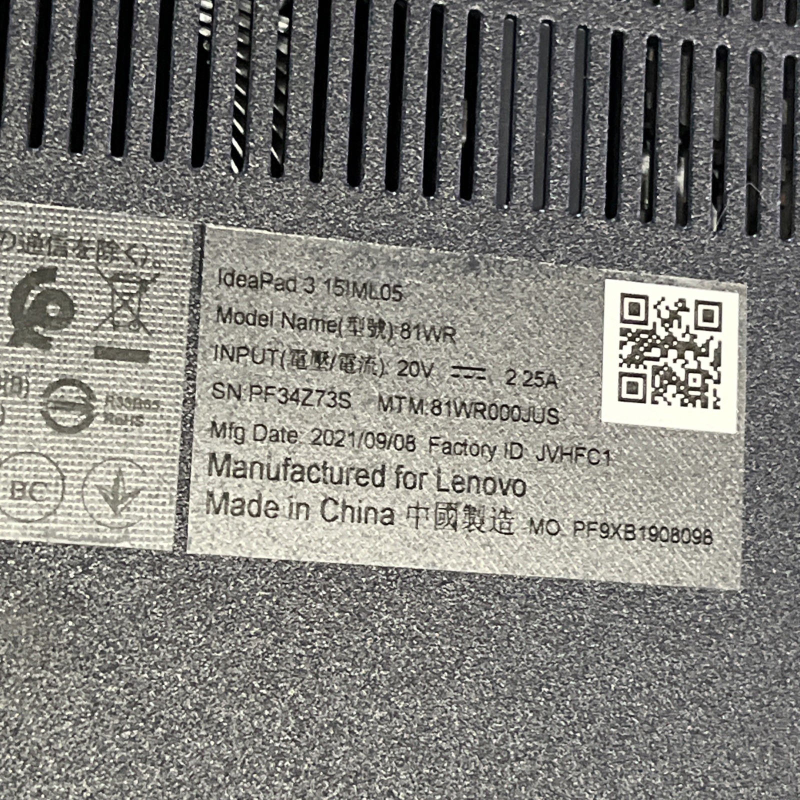 LENOVO IDEAPAD 3 INTEL CORE I5 10TH GEN 4GB RAM NO HD
