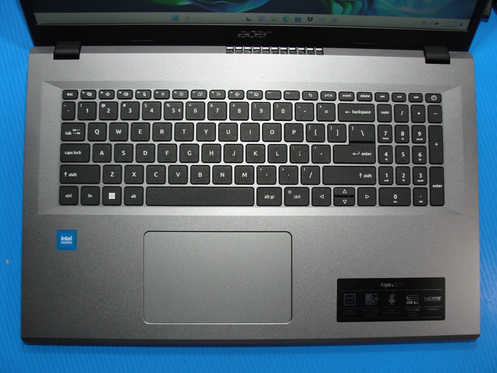 Acer Aspire A317-55-Conx 17.3″FHD laptop Intel N100 0.8Ghz 8GB 128GB SSD 98tt