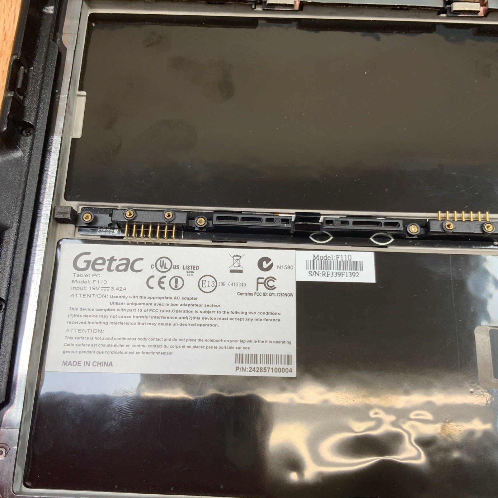 *FOR PARTS* Getac F110 Rugged Tablet — Core i5 No battery/SSD/RAM – BIOS LOCKED