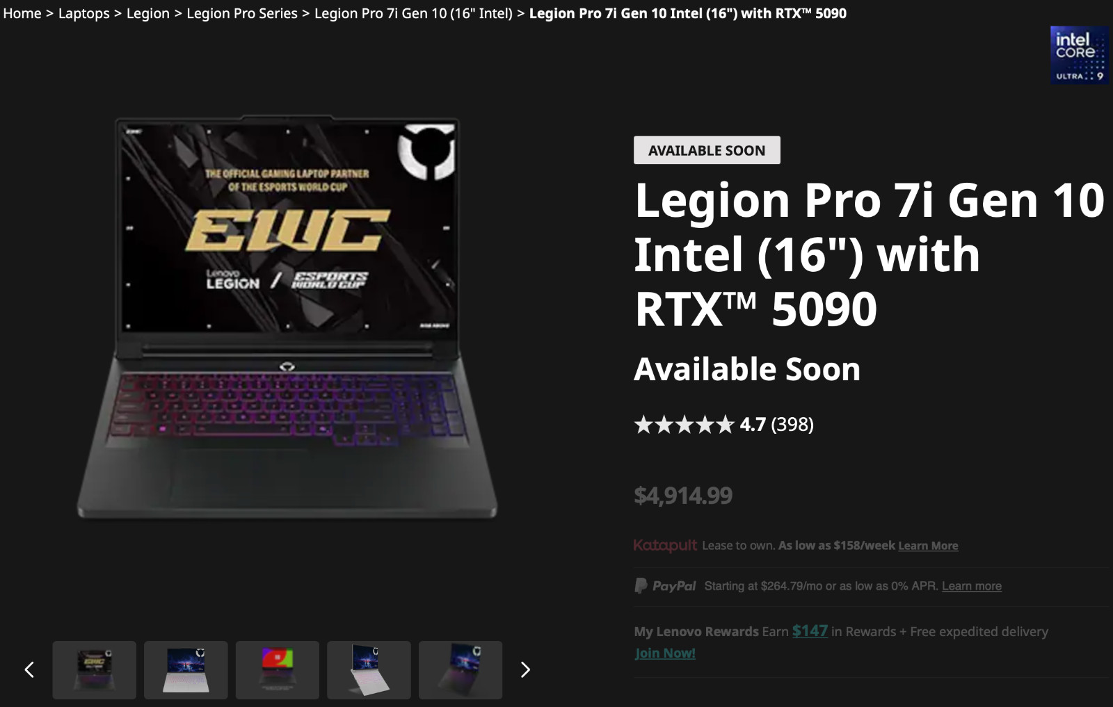 [GOOD DEAL] Lenovo Legion 7 Pro RTX 5090 2 TB SSD 64 GB Intel Core Ultra 9 275HX