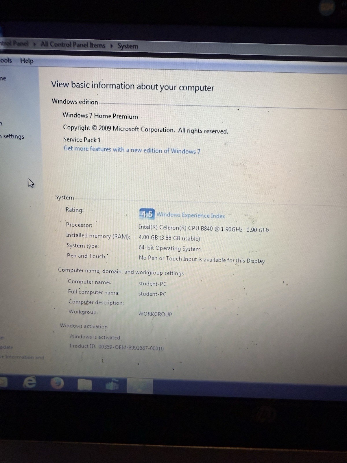 HP ProBook 4440s Laptop Notebook Intel Celeron B840 1.90 GHz 4GB RAM 320GB Win7