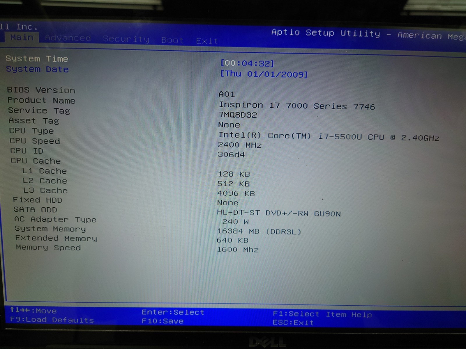 Dell inspiron 17-7746 17.3″ i7-5500U 16GB RAM No Battery/OS/SSD