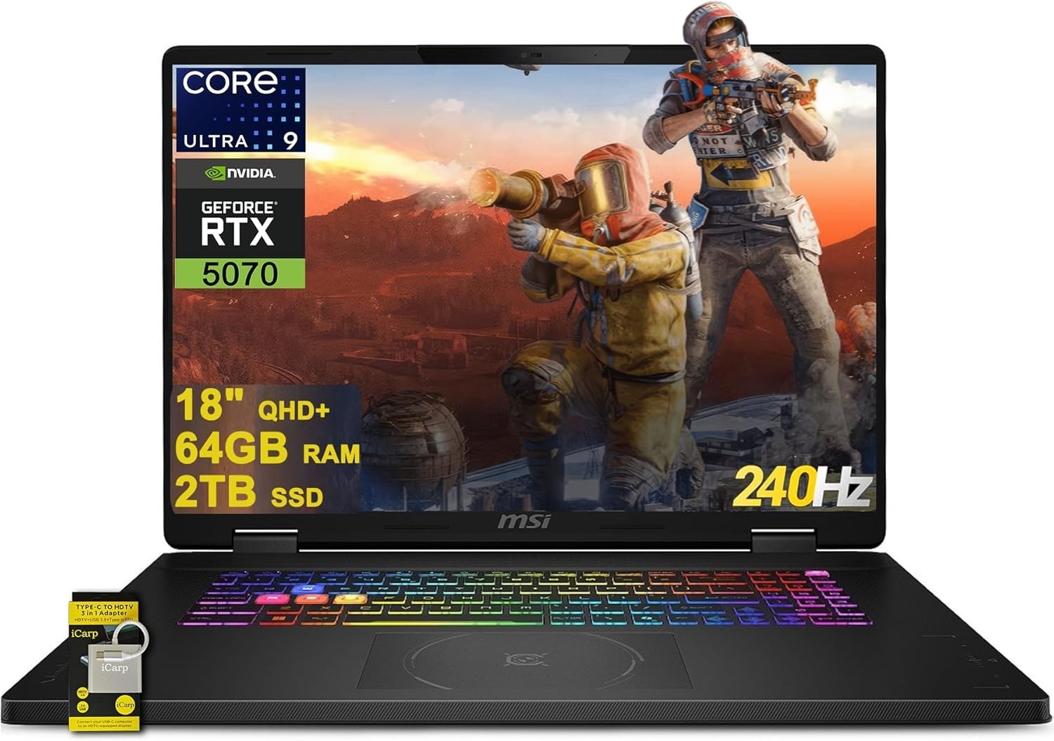MSI Crosshair 18 HX AI, 18″ QHD+ 240Hz, Ultra 9, RTX 5070 laptop