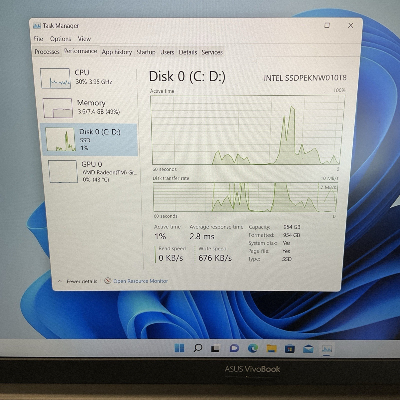 ASUS Vivobook M513IA-DB74 15.6″ AMD Ryzen 7 4700U @2.00GHz 8GB RAM DDR4 1TB SSD