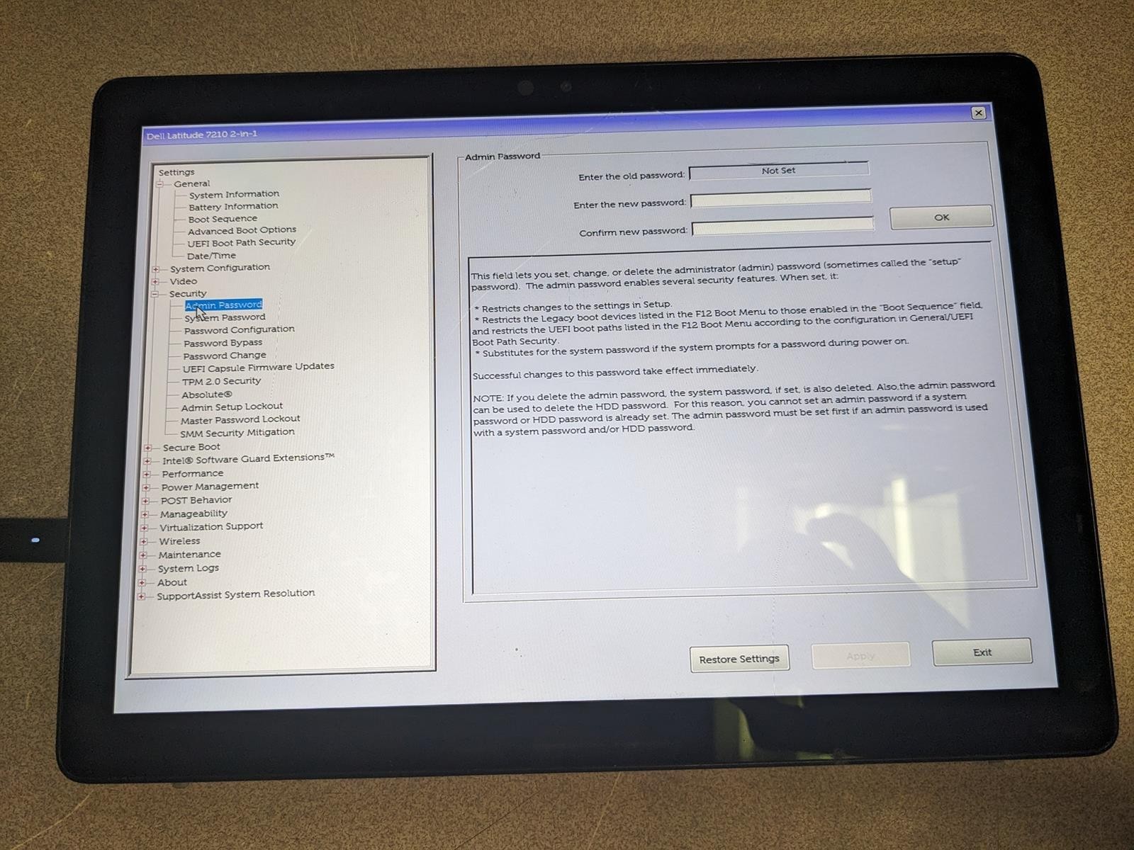 DELL LATITUDE 7210 2-IN-1 i5-10310U @ 1.70GHz, 8GB RAM, NO HDD/OS – (FOR PARTS)