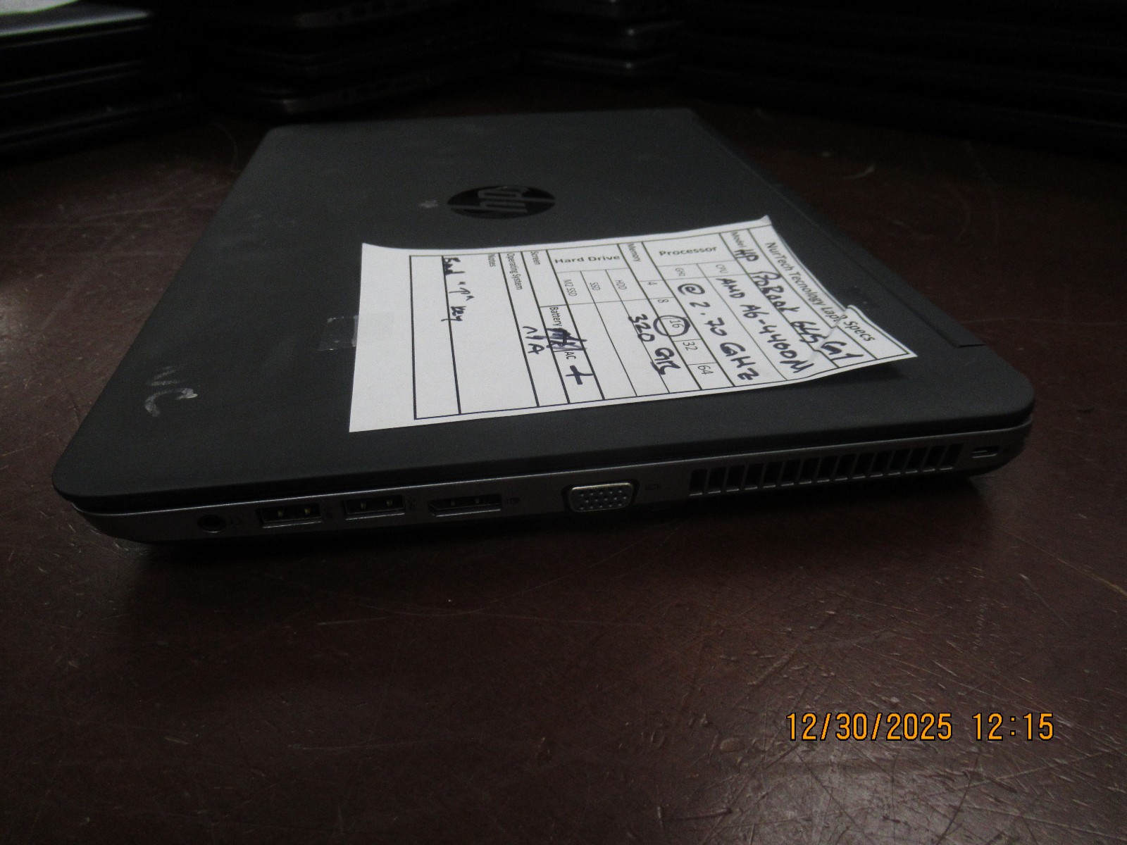 HP Probook 645 G1 AMD A6-4400M 2.70GHz 16GB RAM 320GB Laptop +AC [NO BATTERY/OS