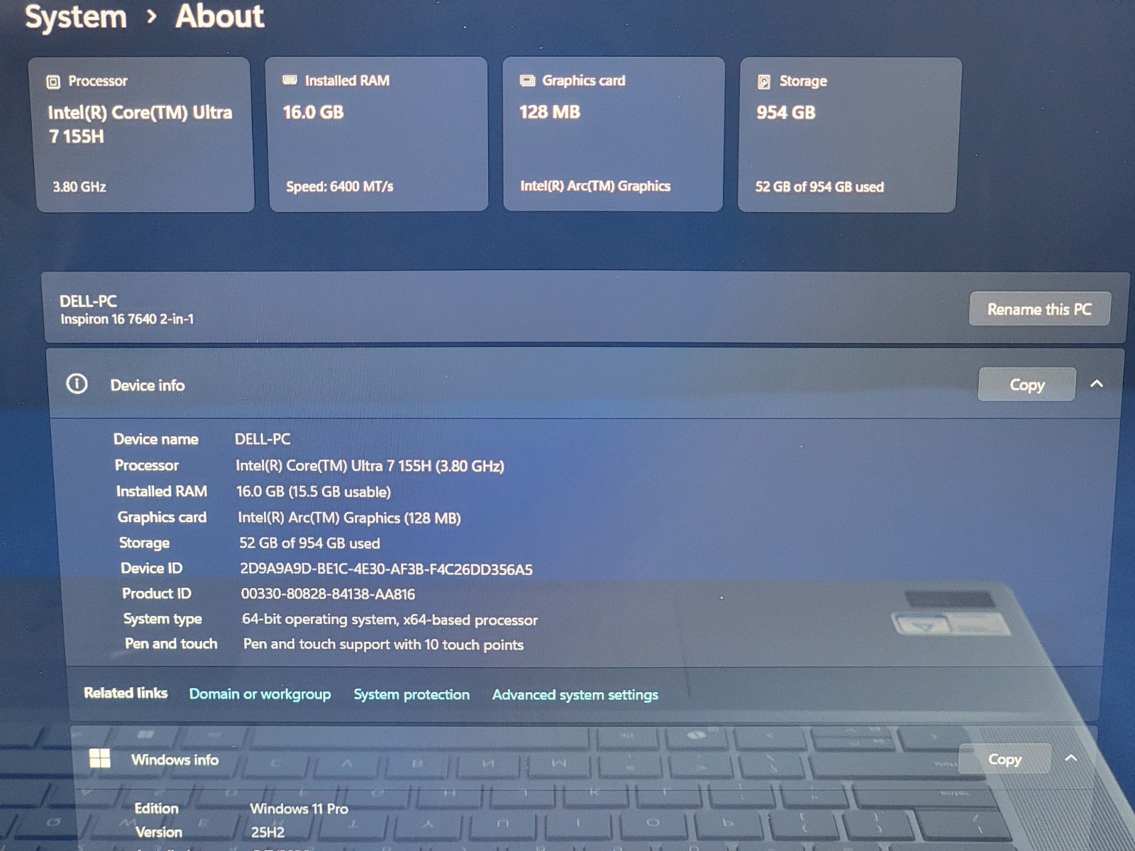 Dell Inspiron 16 7640 2-in-1 16″ Touch Core Ultra 7 155H 16GB RAM 1TB SSD W11
