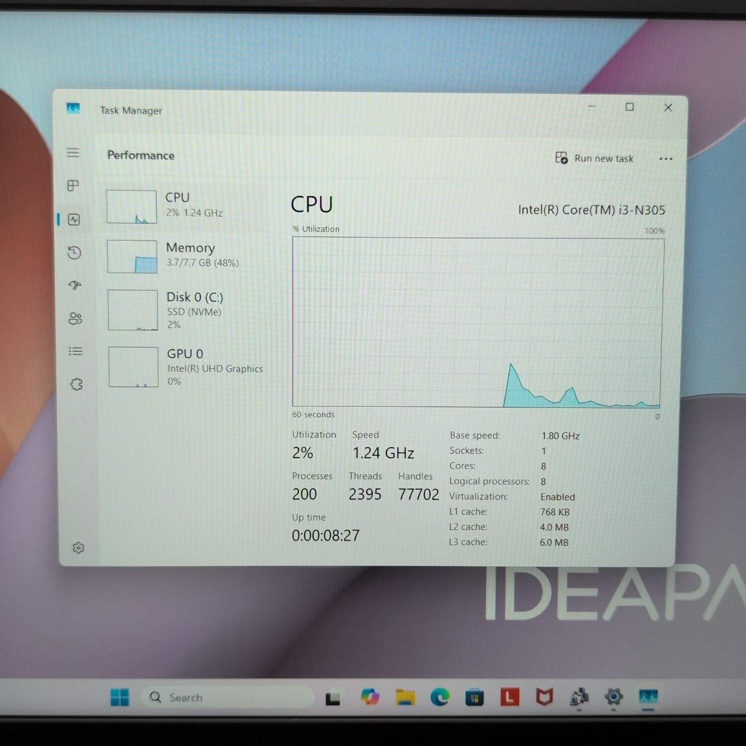 Lenovo IdeaPad Slim 3 15IAN8 15.6″ i3-N305 1.8GHz 8GB RAM 512GB SSD