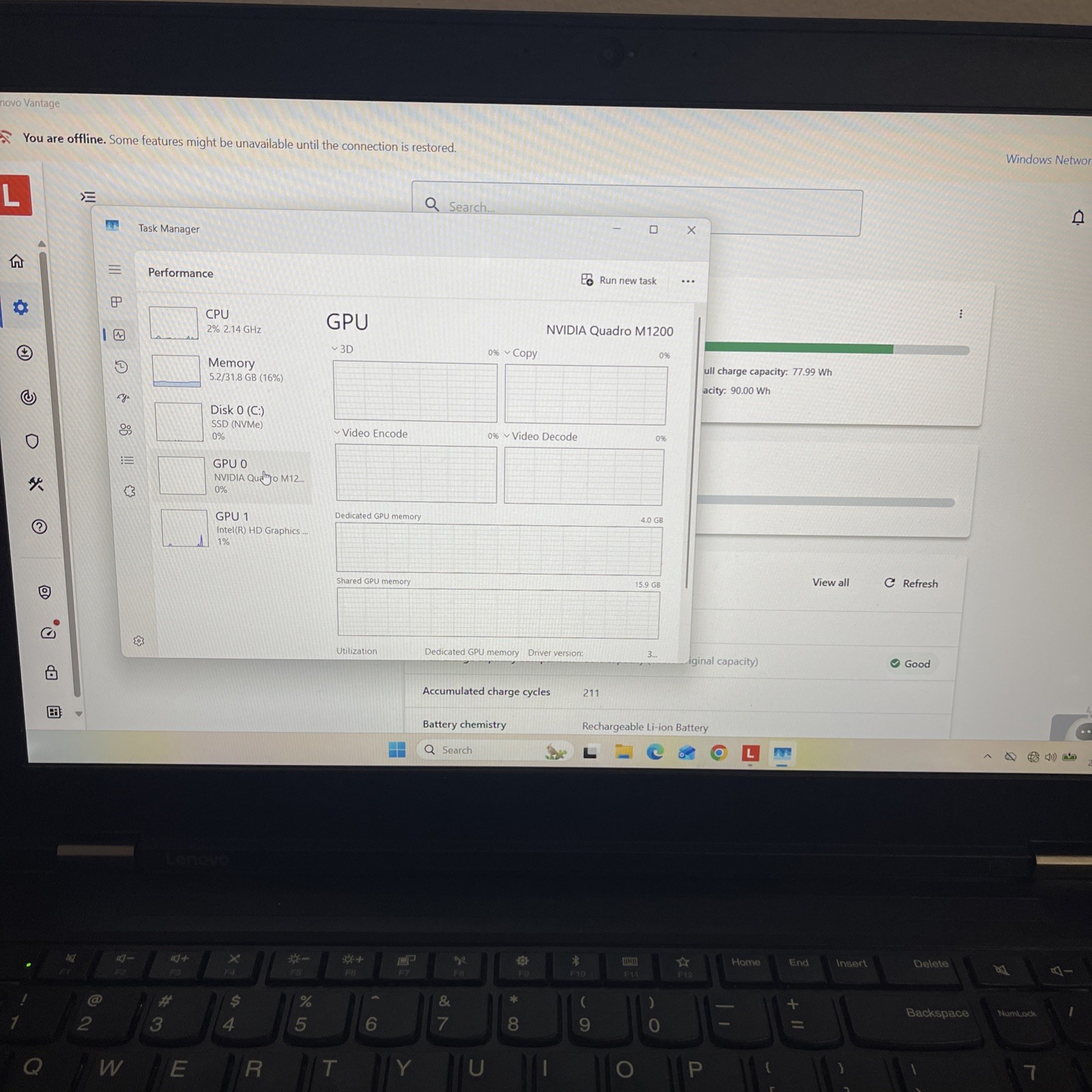 Lenovo ThinkPad P51 i7-7700HQ 32GB 500GB NVMe Quadro M1200 FHD Win11 Pro
