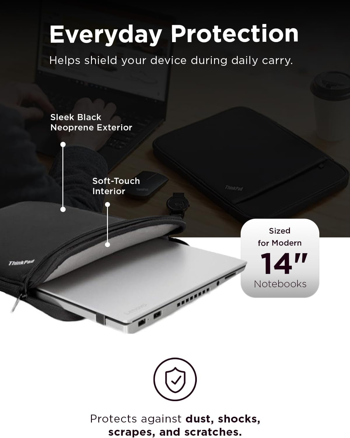 Thinkpad 14-Inch Laptop Sleeve – Slim Protective Notebook & Tablet Case Compatib