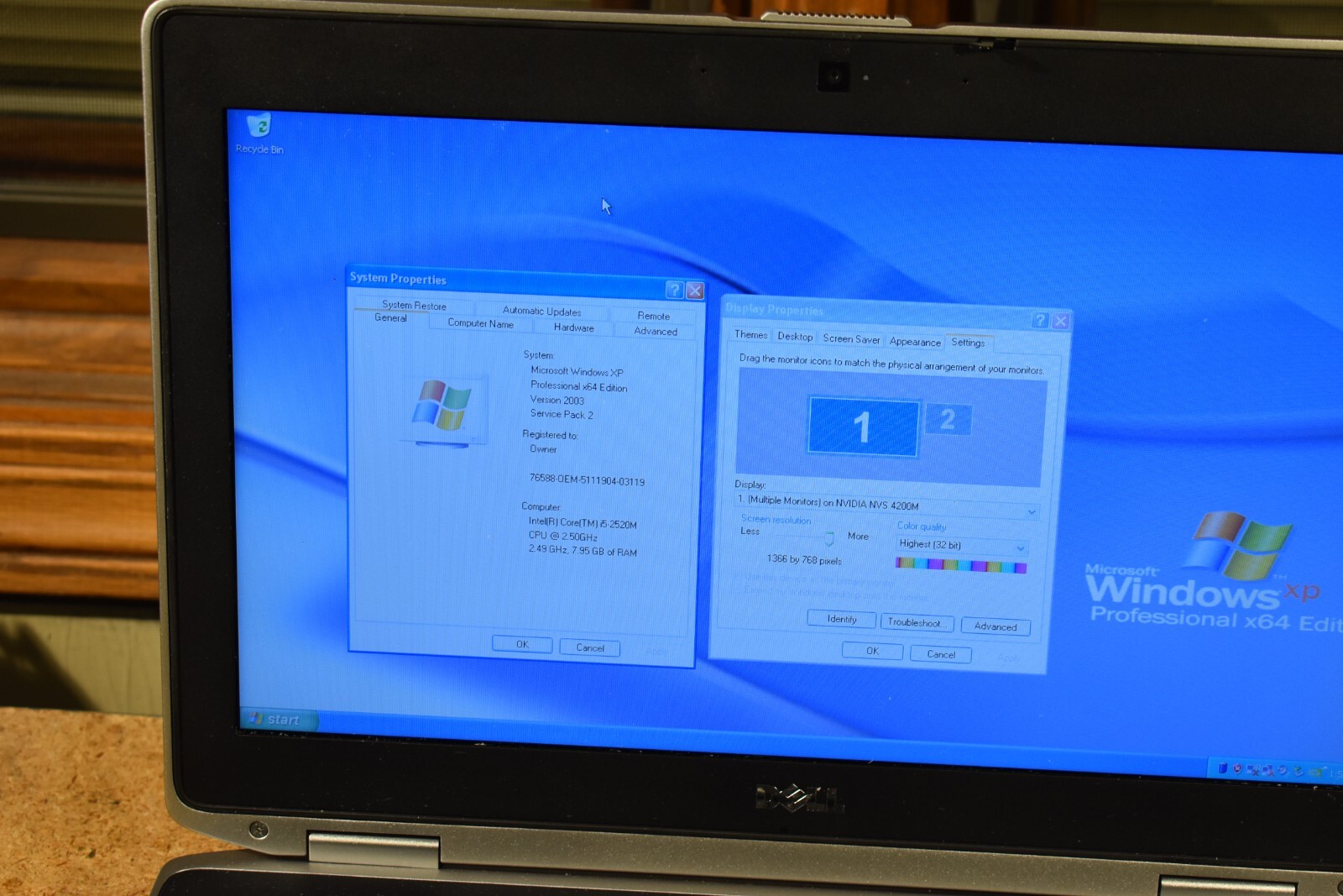 Dell Latitude E6420 Intel Core i5-2520M 8GB RAM 320GB Windows XP Pro x64 64-bit