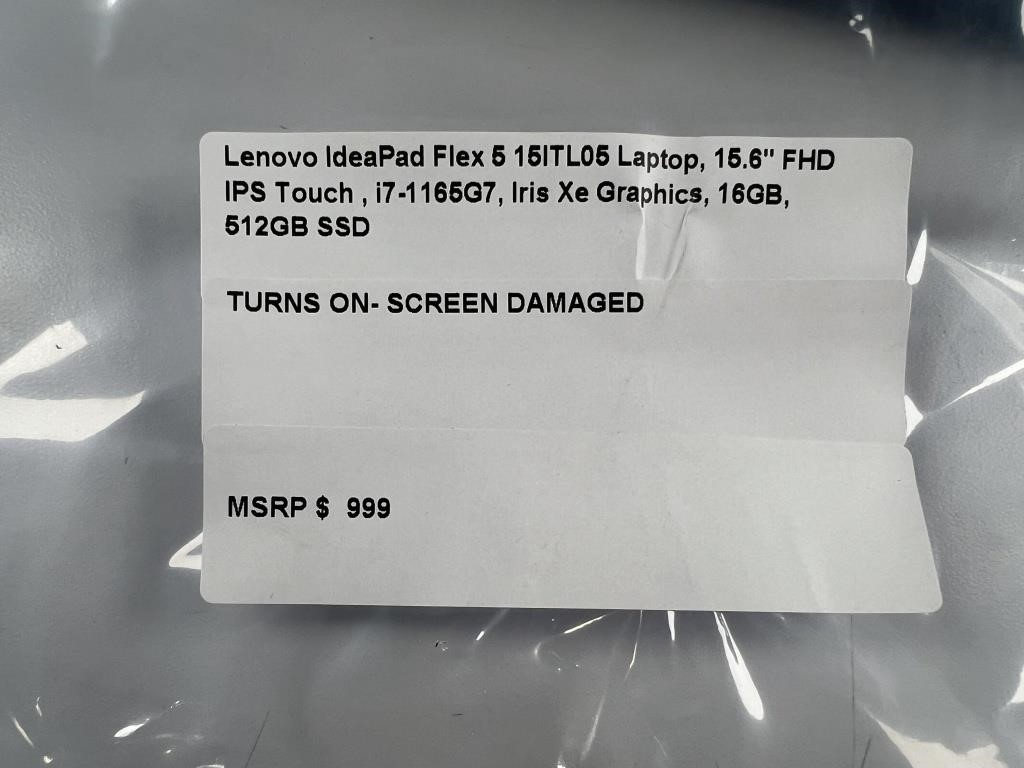 Lenovo IdeaPad Flex 5 15ITL05 Laptop, 15.6″ FHD IPS Touch, i7-1165G7, Iris Xe