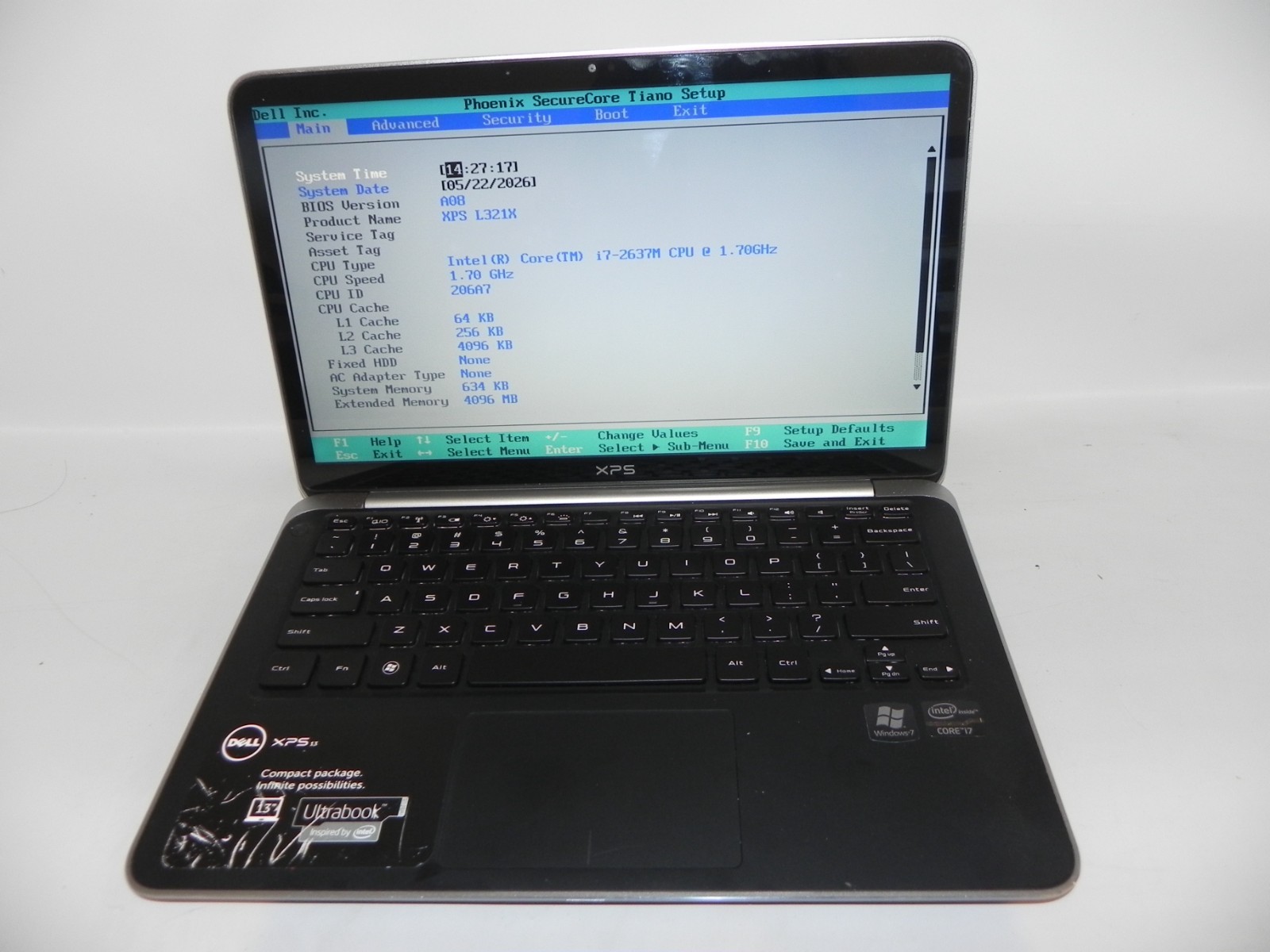 Dell XPS L321X 13.3″ Intel i7-2637m 4GB RAM -FOR PARTS OR REPAIR – READ-