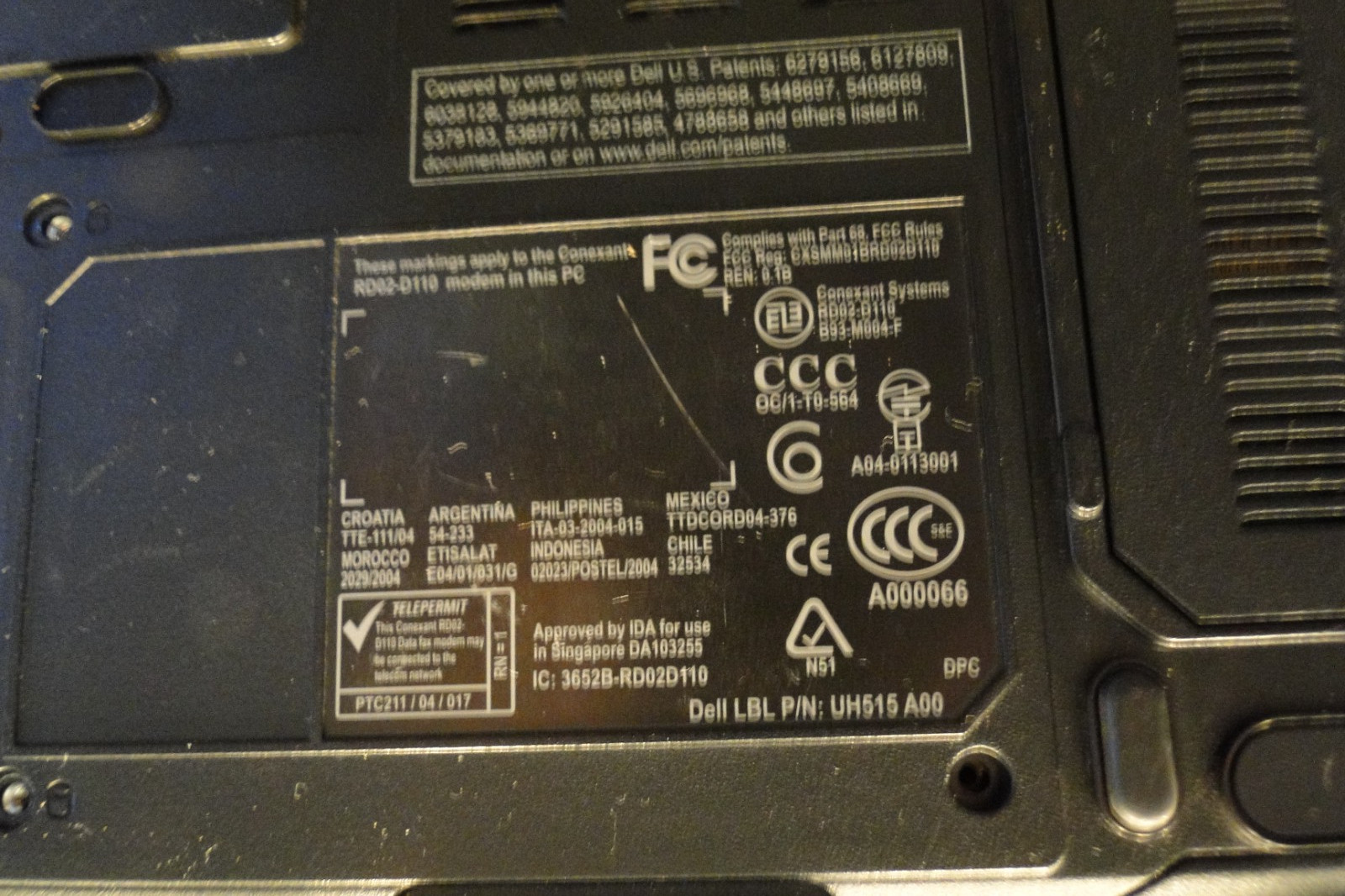 Dell Inspiron E1505 Laptop (Parts or Repair Only) Centrino WM3945ABG Powers On