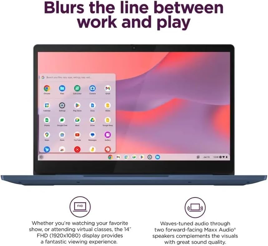 Lenovo IdeaPad Slim 3 Chromebook Laptop,14″HD,MediaTek Kompanio 520,UpTo 4G 320G