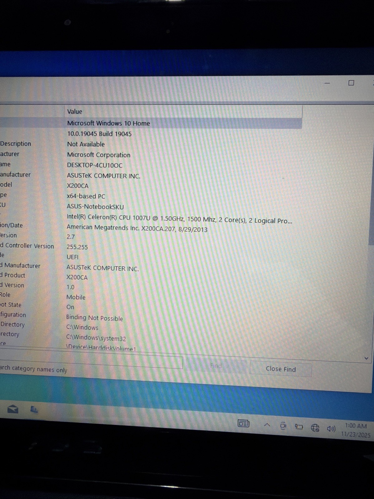 Asus X200CA 12″ Touch Laptop Celeron 1007U 4gb Ram 320gb HDD Windows 10 Home