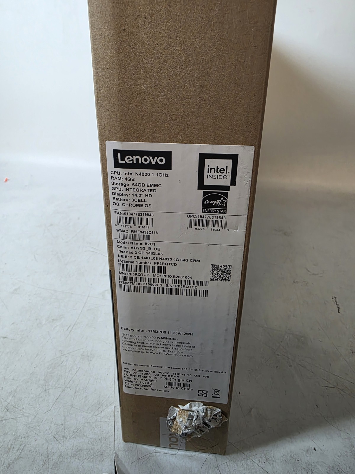 Lenovo 14″ Chrome OS Intel Celeron Processor 4GB RAM 64GB Flash Storage 82C10009