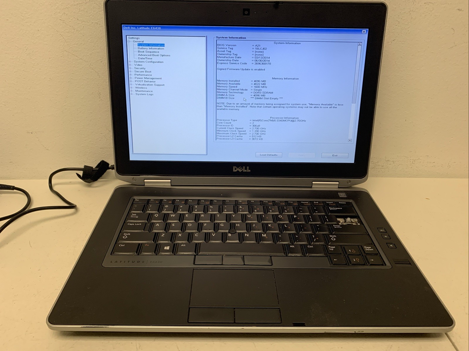 Dell Latitude E6430 Intel i5-3340m 2.70 GHz FOR PARTS READ DESCRIPTION