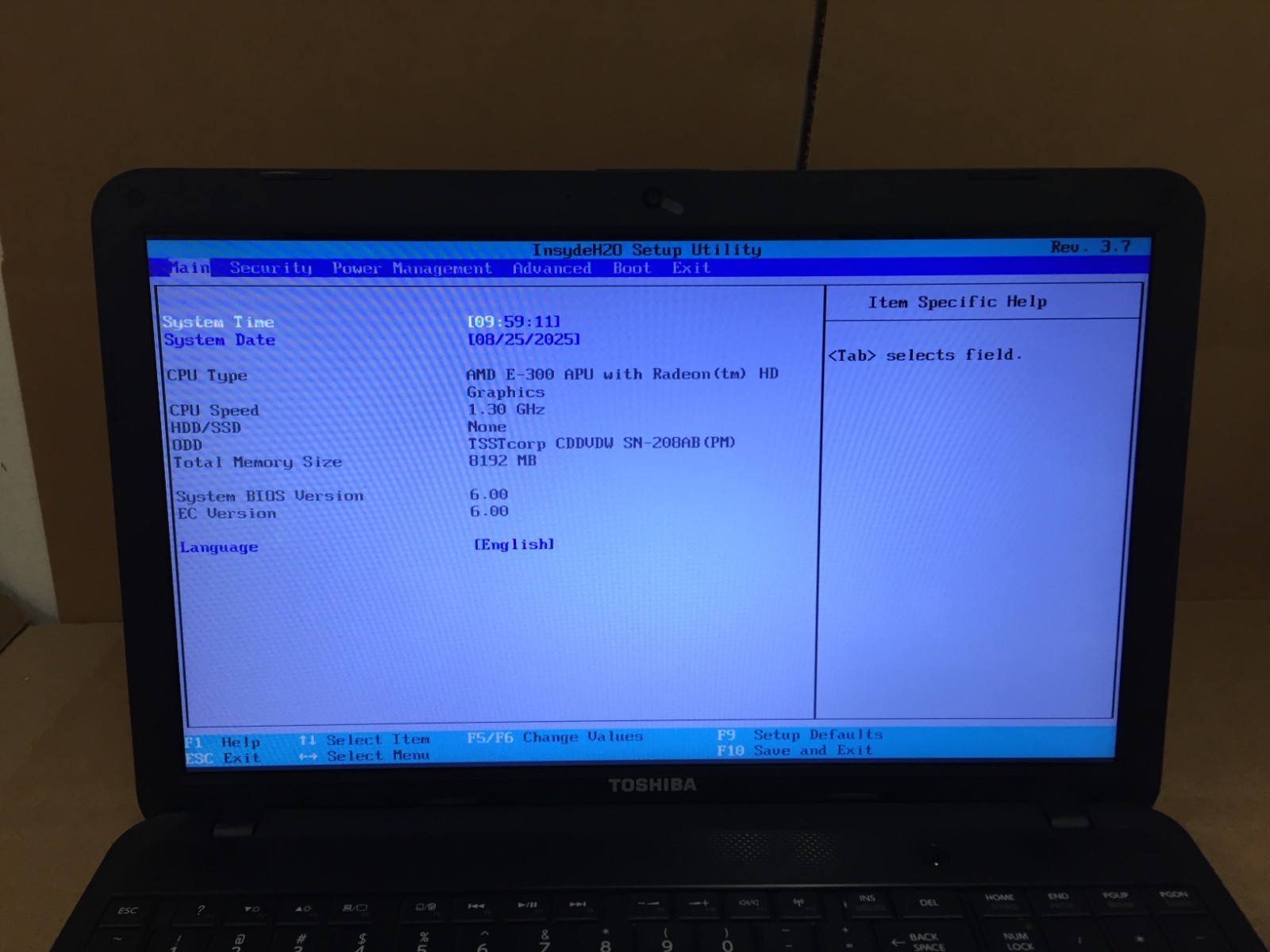 Toshiba Satellite C855D-S5302 15.6″ Laptop AMD E-300 8GB RAM NO HDD/AC – Tested
