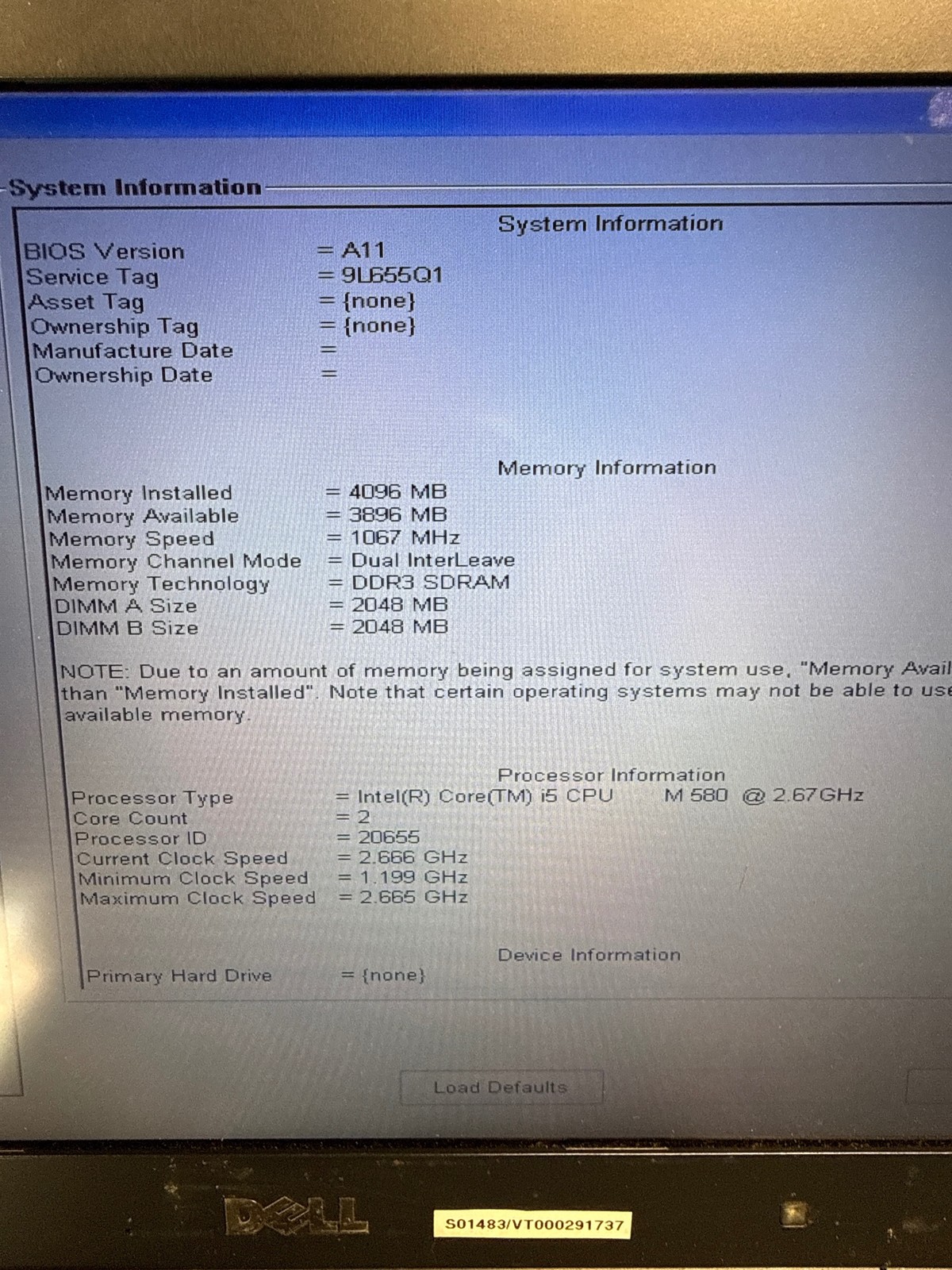 Dell Latitude E4310 13.3″ i5-580M 2.67GHz 4GB No Drive