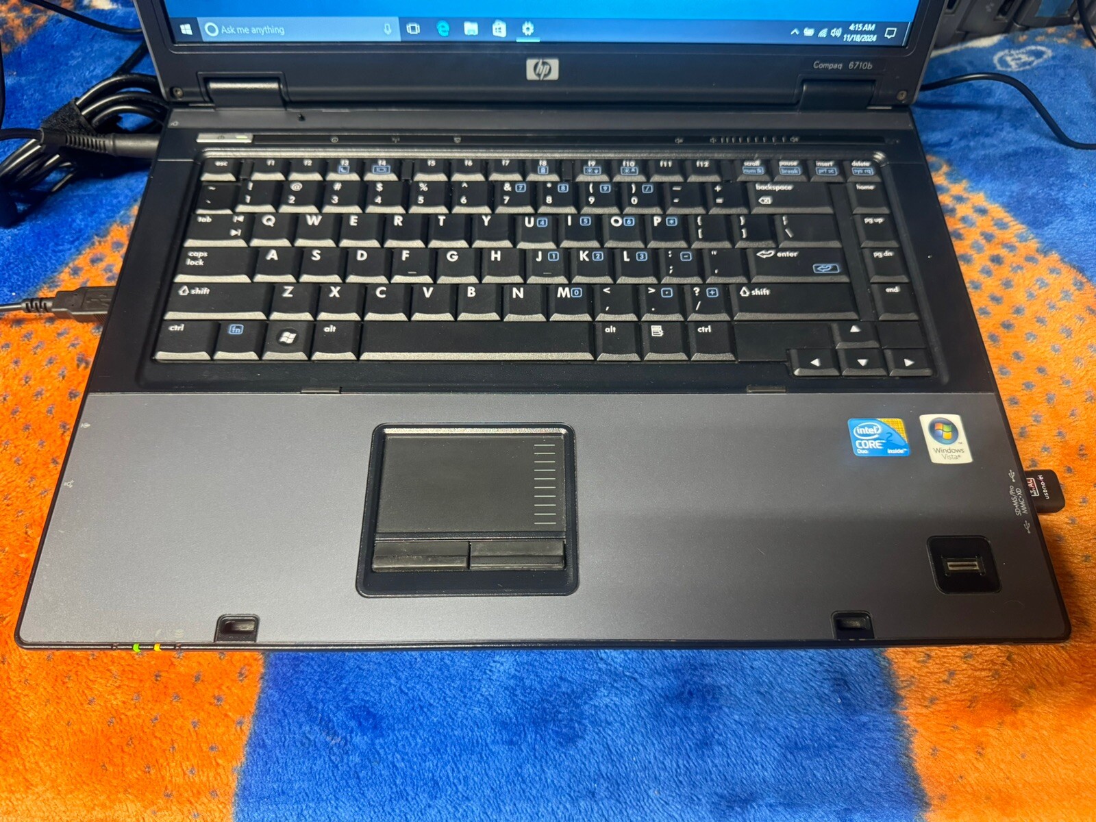 HP 6710b 15.4”, Win10pro, Intel C2D 2.20, 150 GB, 2.5 GB, DVD-RW, Wifi, #002