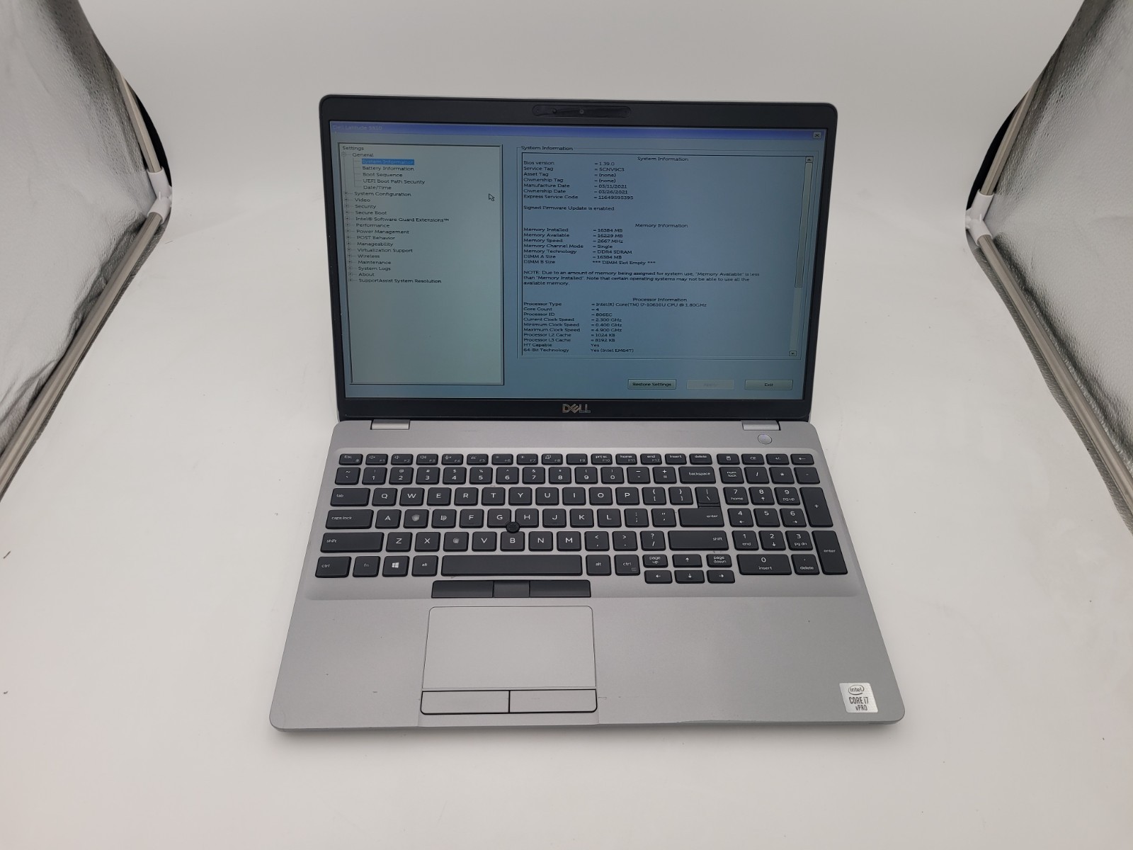 Dell Latitude 5510,i7-10610U@1.80GHz,16GB Ram,512GB NVMe,NO OS