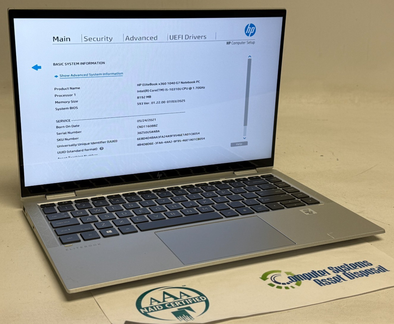 HP EliteBook x360 1040 G7 2in1 14″ (i5-10310u – 8GB RAM – 256GB SSD – Win11Home)
