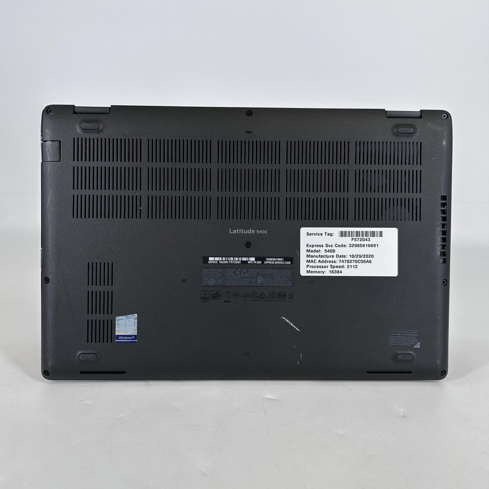 Dell Latitude 5400 14 Black HD i7-8665U 1.90GHz 16GB 500GB HDD Good