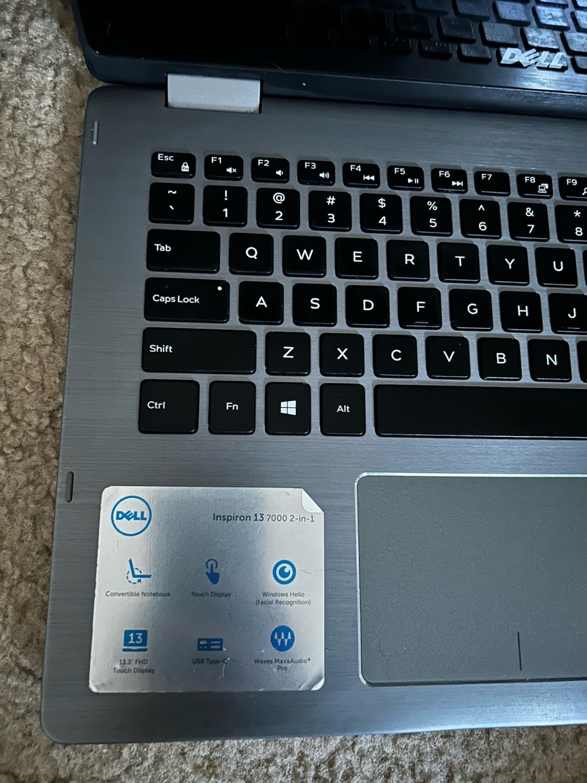 Dell Inspiron 7375 13.3″ Ryzen 5 Touch 2-in-1 Laptop UNTESTED For Parts/Repair