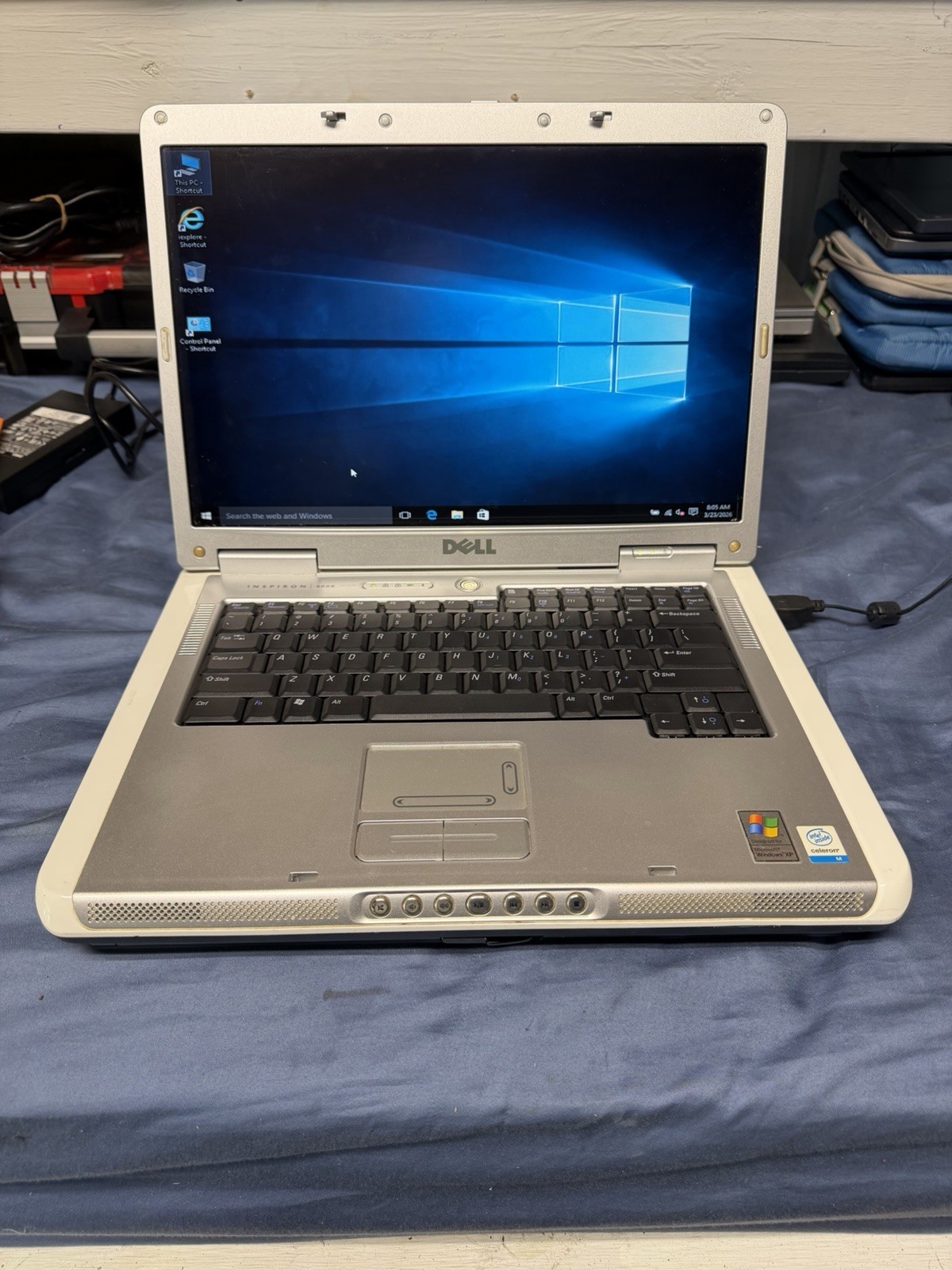Dell Inspiron 6000 Laptop, 15.1 TFT, Win10Home, Celeron 1.33, 80GB, 2GB, DVD-RW