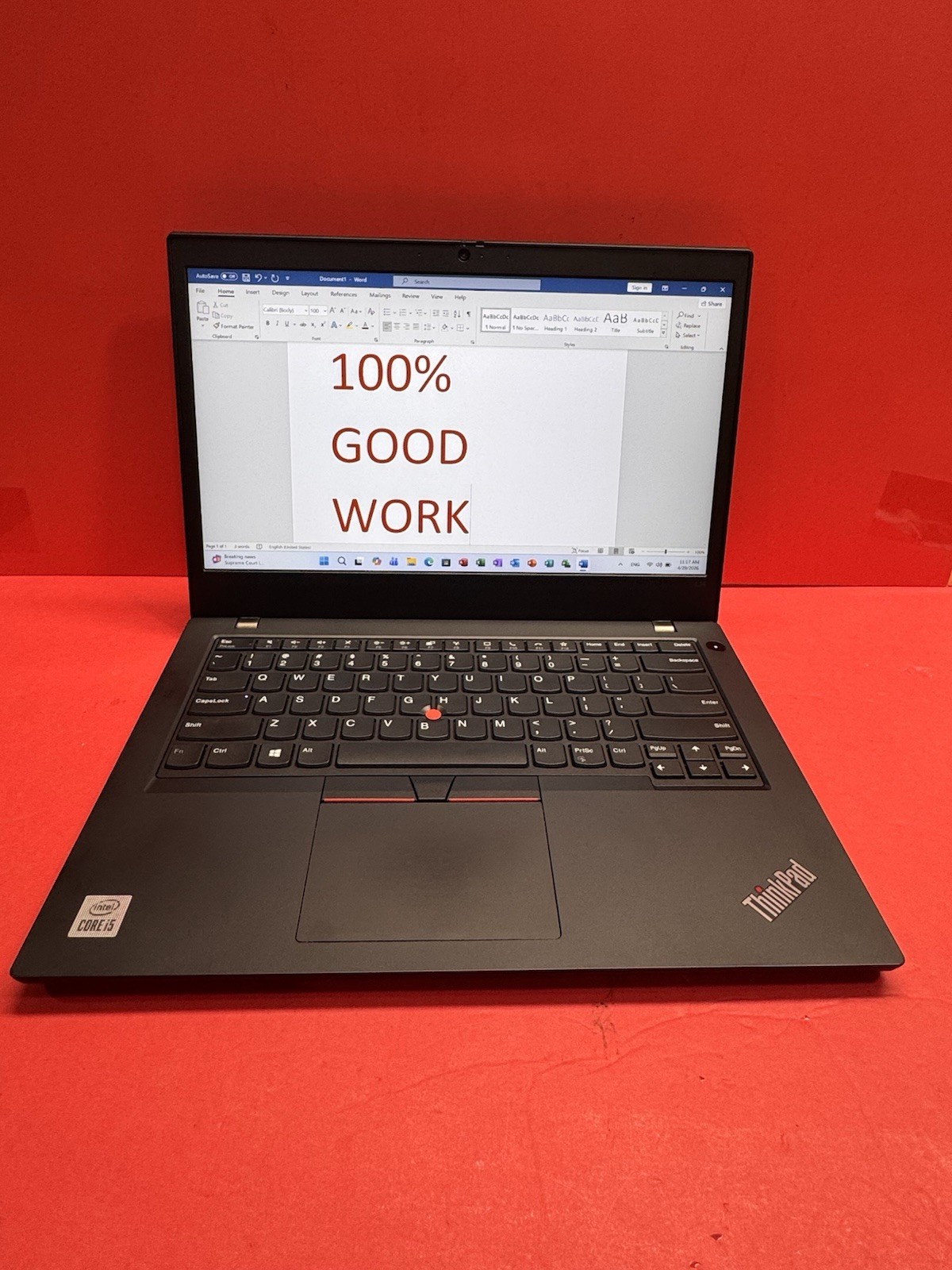 Lenovo ThinkPad L14 14″FHD 10th i5- 1.6GHz 16GB 256GB SSD Windows 11pro