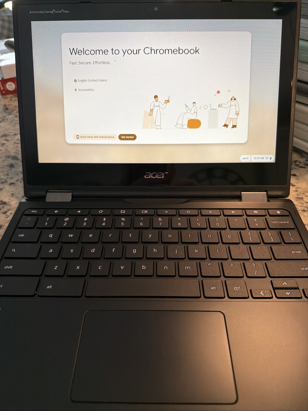 lenovo chromebook R752T 32Gb Clean Fast Shipping Power Cord Touchscreen