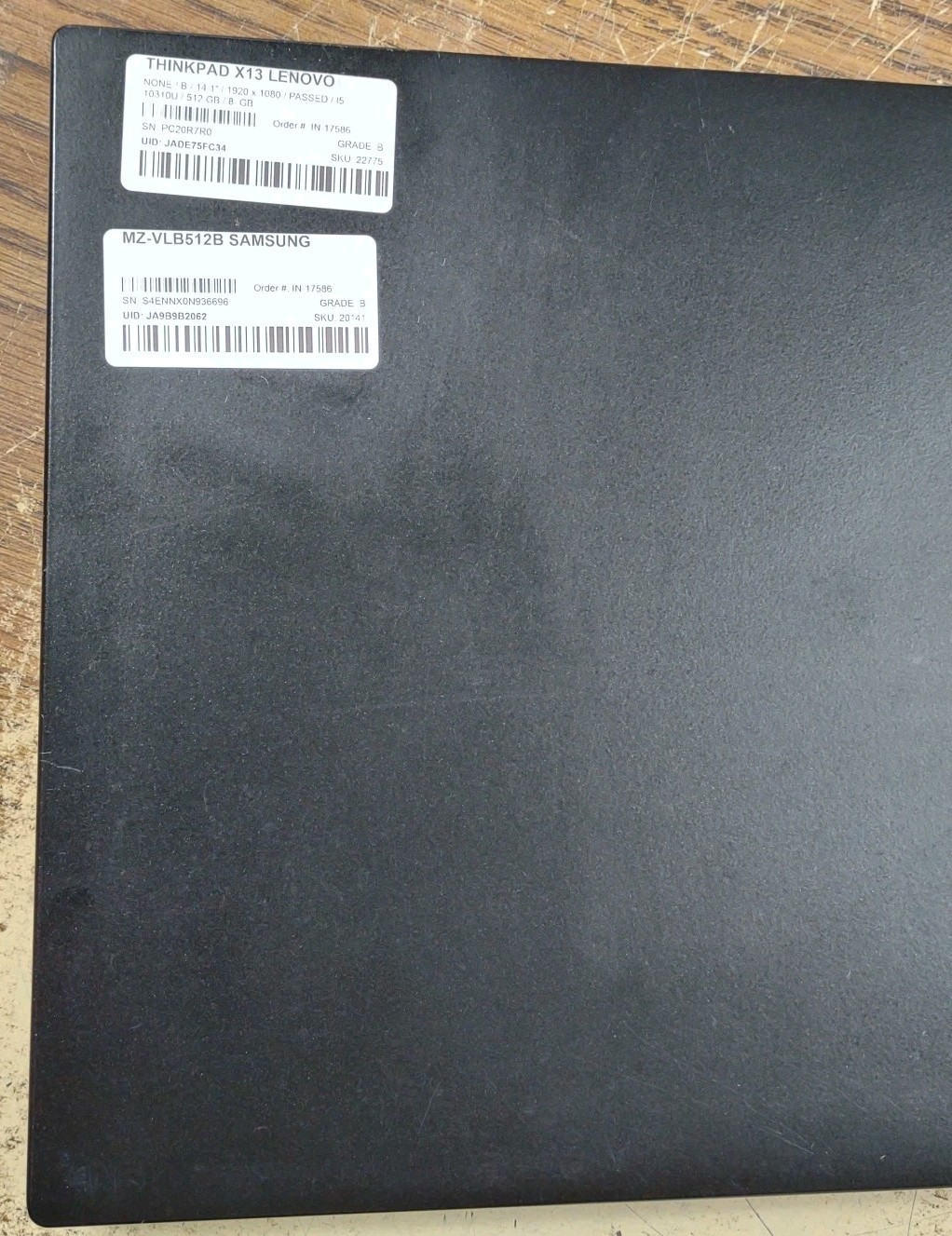 LENOVO THINKPAD X13 (Gen 1) W/ INTEL I5-10310U, 512GB SSD, 8GB.