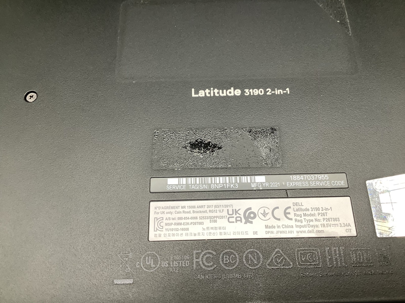 Dell Latitude 3190 2-in-1 Pentium Silver N5030 1.10GHz 4GB RAM 128GB SSD C Grade